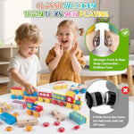 Wooden Train Set | Educational Building Toys With Snap-On Design, Eco-Friendly Solid Wood Tracks & Non-Toxic Materials For Ages 3-8