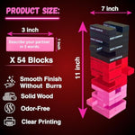 Stacking Tower Game | 54 Spicy & Romantic Dares For Your Partner | Wooden Block Tower Game For Couples | Gifts For Valentine’S, Anniversary, Stocking Stuffer