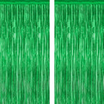2 Pack Green Foil Curtain Backdrop Birthday Party Decorations Kit
