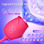 Sucking Vibrator Rose Sex Toy, Flapping Dildo for G-spot Pleasure