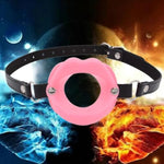 Open Mouth Gag,Female Sex Toy Mouth Gag Sm Bondage Open Gag Adjustable Strap Mouth Gags Bondage Toys Opening Gag Sexy Gag Bondage Leather Strap Lips Ring Open Gag For Men Women(Pink)