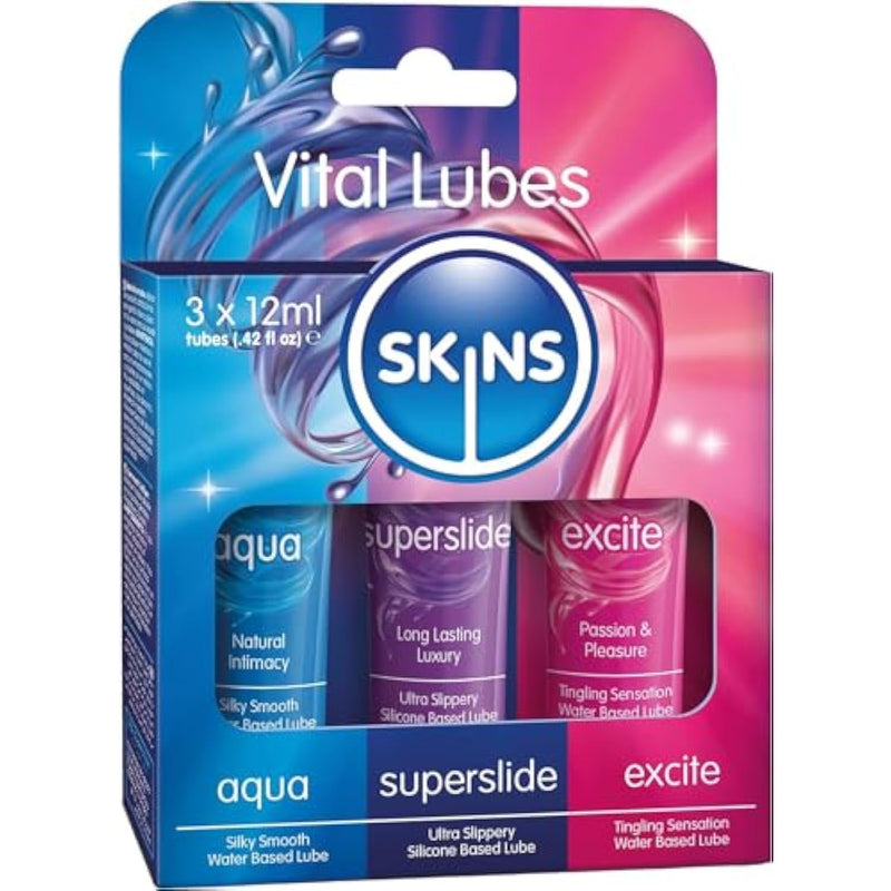 Vital Sex Lube Set - 3 Premium Lubricants: Water Based, Tingle, Silicone