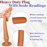 Super Long Anal Butt Plug, 16'' Huge Ox Tail Silicone Soft Large Anal Dildo Plug With Scale Readings, Anal Training Set, Anal Sex Game For Anus Vagina Stimulation (16 Inches?Medium)