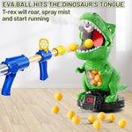 Moveable Dinosaur Shooting Toys For Kids 3-8 Years, Movable Shooting Target Toy With Air Pump Guns, Interactive Competition Game Gift For Boys And Girls Ages 3 4 5 6 7 8 Years Old