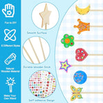 77 Pcs DIY Fairy Wand Craft Kit for Kids, Wooden Princess Wands with Gems, Ribbons & Pen