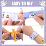 36 Set Holy Week Easter Craft Kit, DIY Wristbands with Story Stickers for Kids