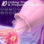 Sex Toys Rose Dildo Vibrator, Adult Toy With 10 Speed Vibrating For Women Clitoral Nipple, Rose Tongue Sex Toy Clitoral G Spot Vibrators For Woman Couples Adult Sex Games, Pink
