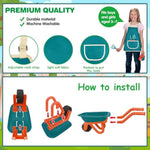 Gardening Tool Set For Kids, With Toddler Wheelbarrow, Watering Can, Spray Bottle, Double Rake, Shovel, Trowel, Pruner, Flowers Kit, Apron, Pretend Play Garden Toys For Age3+ Outdoor Yard