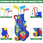 Toddler Golf Clubs Set For Ages 3 4 5 6 7 Years Old, 2 In 1 Kids Golf Clubs Toy With Golf Cart, Ball Launcher, 20 Balls, Golf Board, Putting Mat - Indoor Outdoor Mini Golf Set Sport Toys