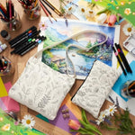 5 Pcs Color Your Own Crossbody Bag Craft Kit with Pencil Cases & 24 Markers