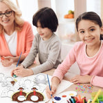 24 Pieces Thanksgiving Turkey Craft Kit for Kids DIY Coloring Turkey Mask Set