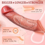 Penis Sleeve Cock Sleeve Vibrator - 4In1 Realistic Adult Male Sex Toys For Men Penis Extender Vibrating Cock Ring 9 Modes, App Remote Control, Elastic Penis Ring To Enlarge For Men Couples