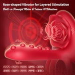 Sex Toys Cock Ring with Rose Stimulation Tongue Sex Toy for Men,10 Vibration Modes with G Spot Vibrator Penis Ring Sexual Device Rings Adult Sex Toys for Male?Sex Novelties