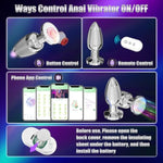 Adult Anal Plug Sex Toy, Vibrating Anal Butt Plug, Light Up But Plug With App And Remote Controlled Vibrator, Stainless Steel Anal Toys Jewel Glow In The Dark For Men And Women