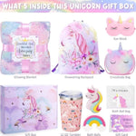 Unicorn Gifts For Girls 4-6 6-8, Christmas Birthday Gifts Set For Girls Age 5 6 7 8 9+ Year Old Tween Teen Girl Trendy Stuff Kids Unicorn Toys With Glow In The Dark Blanket Purse For Daughter Niece