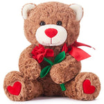 Bear Stuffed Animal Love Plush Toy With Bow For Valentine,Cute 10.6" Soft Plushie Small Toy,Gifts For Girlfriend (Bear)