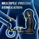 Vibrator For Couple, 3 In 1 Vibrating Cock Ring With 10 Vibrating Modes, Prostate Massager Men'S Penis Vibrators, Perineum, G Spot, Clitorals Stimulator For Women Adult Sex Toys & Games Black