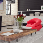 2 Pcs Inflatable Lounge Chair Deck Chair Lazy Sofa, Blow Up, Folding, Portable Couch For Home, Office Balcony, Floor Seating (Red)