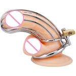 5.52 In Large Male Cock Cage Chastity Devices- Waterproof Reusable Lock Cage Devices Lightweight Cages Sex Toy For Men, Silver