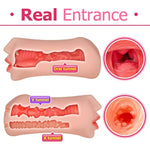 3 In 1 Male Masturbator Pocket Pussy Blowjob Double Ended Realistic Textured Sex Doll With Vagina And Anal Portable Men Masturbation (Flesh)