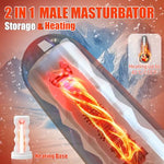 Male Masturbator with Heating Base, TPE Pocket Pussy Male Sex Toy