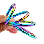 Rainbow Metal Cock Ring, 4 Sizes (Medium)