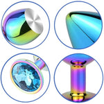 Anal Plugs Stainless Steel Anal Sex Toys Butt Plug Jeweled Prostate Massager Training Anal Trainer Butt Toys For Sex Beginner Men Women Couples Lover (Blue)