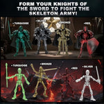 8Pcs 13 Action Figures Assembly Required?Diy Multi-Colored Titan 13 Action Figure Set With Medieval Knight Style?3D Printed Multi-Jointed Movable 13-Action T Figure For Kids & Adults