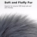 Tail Plug Anal Butt Plug, Butt Plug Faux Fur Tail Anal Sex Toys Buttplug Wolf Tail Toys Stainless Steel But Plug Butt Toys Sex Toys For Women Cosplay Adult Sex Toys For Women Men Couple (Grey)