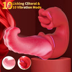 Vibrator Adult Sex Toys For Women - 4 In 1 Tongue Thrusting Vibrators Dildo Rose Sex Toys With 10 Licking Clitoral & 10 Vibration Mode, G Spot Clit Stimulator Tongue Toy For Women Couples Games
