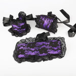 Lace Handcuffs Blindfold Set For Adult Play, Hand Cuffs And Eye Mask With Comfortable And Soft Fabric, Restraints Set For Couples, Sm Sex Toys Flirt For Women Men Extreme Love (Purple)