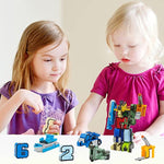 Number Transforming Toys, Alpha Bot Military Transforming Robet Toy For Tollders Montessori Teaching, School Classroom Stem Learnnig Toys For Boys 3 4 5 Years Old