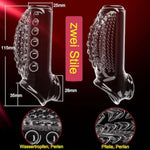 Penis Sleeve Girth Extension Enhancer For Men - Penis Extension Enlargement Sleeve, Lock Time Delay Anal Dildo Sexual Stimulation Device, Bdsm Bondage Restrict Sex Toy (Transparent)