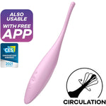 Twirling Joy Connect App Vibrator Sex Toy | Adult Toys For Women | Tip Vibrator + App | Vibrating Sexual Pleasure Device | Stimulation Vibrators | Woman Sextoy (Pink)