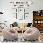 Inflatable Bean Bag Chairs Outdoor Blow Up Camping Chairs Inflatable Lazy Sofa Folding Portable Bean Bag Loungers Couch For Movie Night(Coffee,2 Pcs)