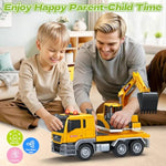 Large Excavator Truck Toy, 3 4 5 6 Year Old Boys Toddlers Toy Truck, Lights & Sounds Toy Excavator For Boys Age 4-7, Kids Toddles Birthday For Kids