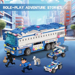 City Police Building Blocks Set 563Pcs, 8-In-1 Command Vehicle Construction Kit With Mini Figures, Compatible With Lego City Bricks, Stem Educational Toy For Boys Girls Age 6+, Creative Building Gift