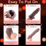 Vibrating Penis Sleeve With Cock Ring:Realistic Penis Extender To Enlarge/Prolong/G-Spot Stimulation,Elastic Penis Ring To Delay Ejaculation,Remote Control Penis Pump Sex Toys With 10 Vibration Modes