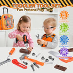 Toddler Tool Set For Age 3-5 Kids Tool Set With Tool Box And Toy Drill, Pretend Play Toy Tools Kids Construction Tools Bench For Toddlers Boys Toys 3 Year Old Gifts