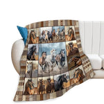 Horse Blaneket Western Horses Fleece Throw Blanket Fuzzy Plush Super Soft Cozy Warm Horse Decor Stuffed Animal Blanket Gifts For Boys Girls Kids Adult Men Women 50"X40"