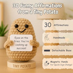 Empowering Gift For Strong Women - Funny Crochet Potato With 30 Sassy Affirmation Cards For A Badass Friend, Bff | Gag Birthday Gifts, Inspirational Stocking Stuffers For Women Coworker For Christmas