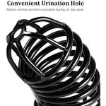 Steel Metal Male Cock Cage Male Chastity Device Locked Cage Sex Toy For Men (3 Rings) (Black)