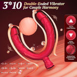 Double Dildo Sex Toys - G-Spot Vibrator Double Sided Ended Lesbian Sex Toys For Couple With 10 Vibrating Modes, Long Realistic Strapless Dildo For Anal Pegging Play, Adult Rose Toys For Women Gay