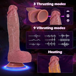 10 Inch Realistic Big Dildo Sex Toys, Large Lifelike Vibrating Dildos With Heating & 9 Vibrations 3 Thrusts For Anal G Spot Stimulation, Strap On G Spot Penis For Advanced Women Men Couple Sexual