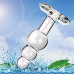 Glass Anal Beads Prostate Massager P-Spot Stimulation Anal Trainer Sex Toys,Glass Big Size Butt Plug With Graduated Beads Crystal Butt Plug Personal Massage For Men Women(Transparent)
