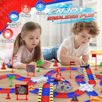 Spider Toys For Boys 3-4, 250 Pcs Flexible Road Race Track Playset With 2 Monster Cars For 3 4 5 6 Year Old Flex Ready Ramp Playsets Car Truck For Kids Toddler Age 3-6 3-5 4-6 4-7 Birthday Gifts
