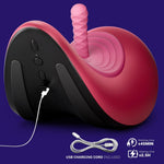 Adjustable Sex Saddle with 3 Attachments, Thrusting & Flapping Vibrator, Remote Control