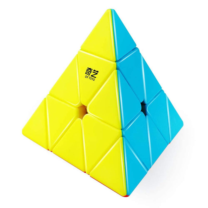 D-FantiX QYTOYS Qiming Pyramid Speed Cube Stickerless Triangle Cube 3x3 Puz