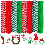 800 Pcs Christmas Pipe Cleaners, 4 Colors, 12 Inch Chenille Stems for DIY Crafts