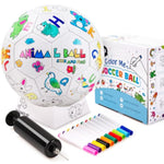 Color Your Own Soccer Ball Art Craft Kit for Girls and Boys, Fun Animal Design